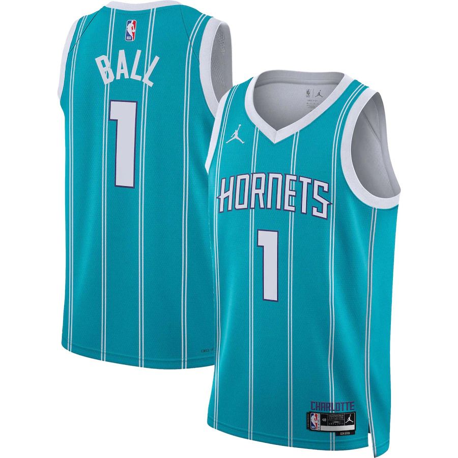 Men Charlotte Hornets #1 LaMelo Ball Jordan Brand Teal Icon Edition 2022-23 Swingman NBA Jersey->cleveland cavaliers->NBA Jersey